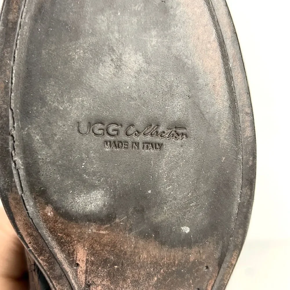 UGG Collection Nicoletta Scored Over-the-Knee Black Leather Boot size 6 1/2